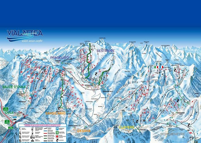 Vialattea Piste Map